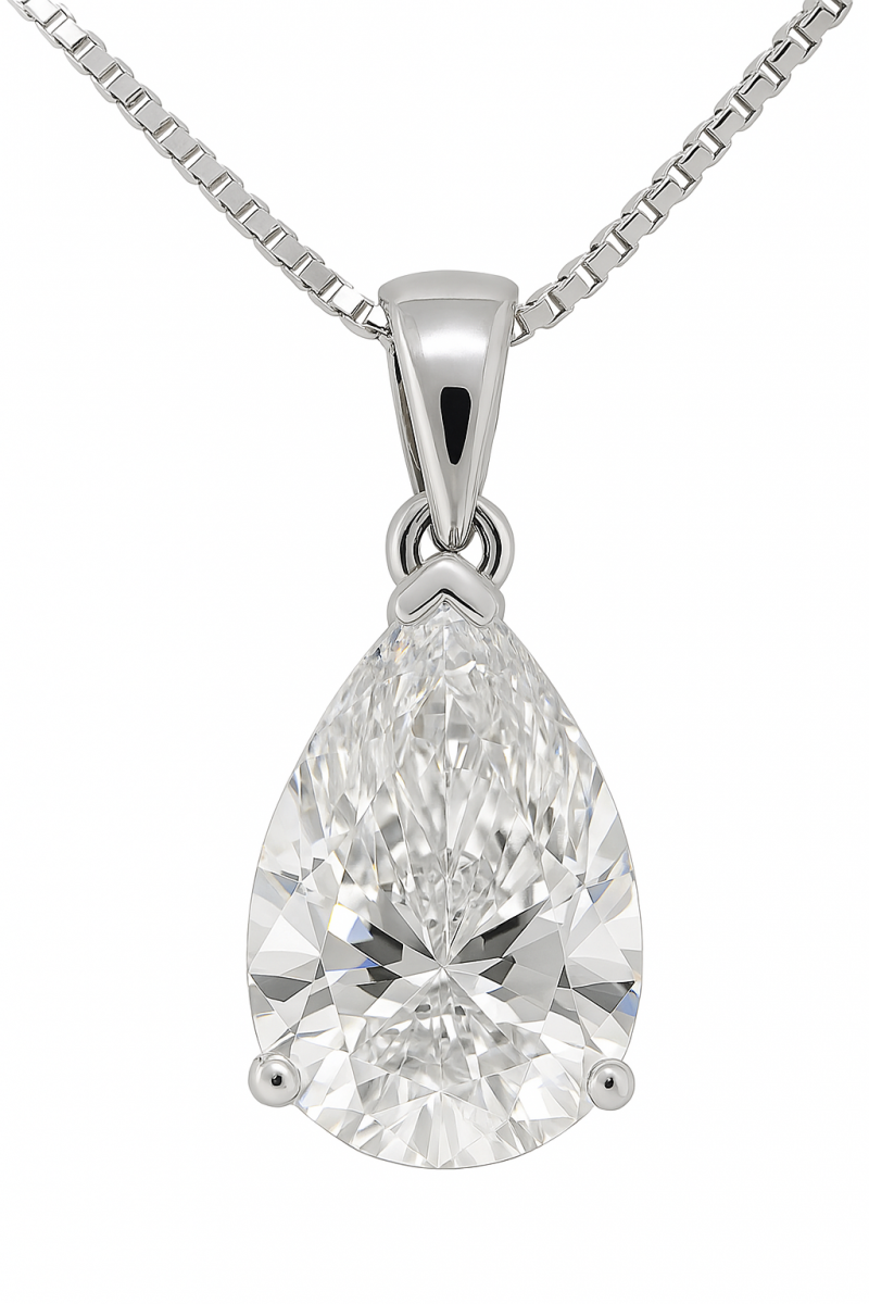 Lab-grown Pearshape Hanger 1-5.07crt