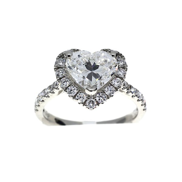 Heart Shape Halo ring witgoud 32-2.59crt.