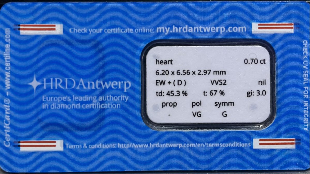 0.70crt. D-VVS2 Heartshape