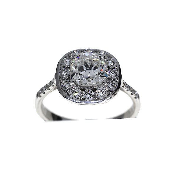 Labgrown Cushion Halo Ring 21-1.83crt