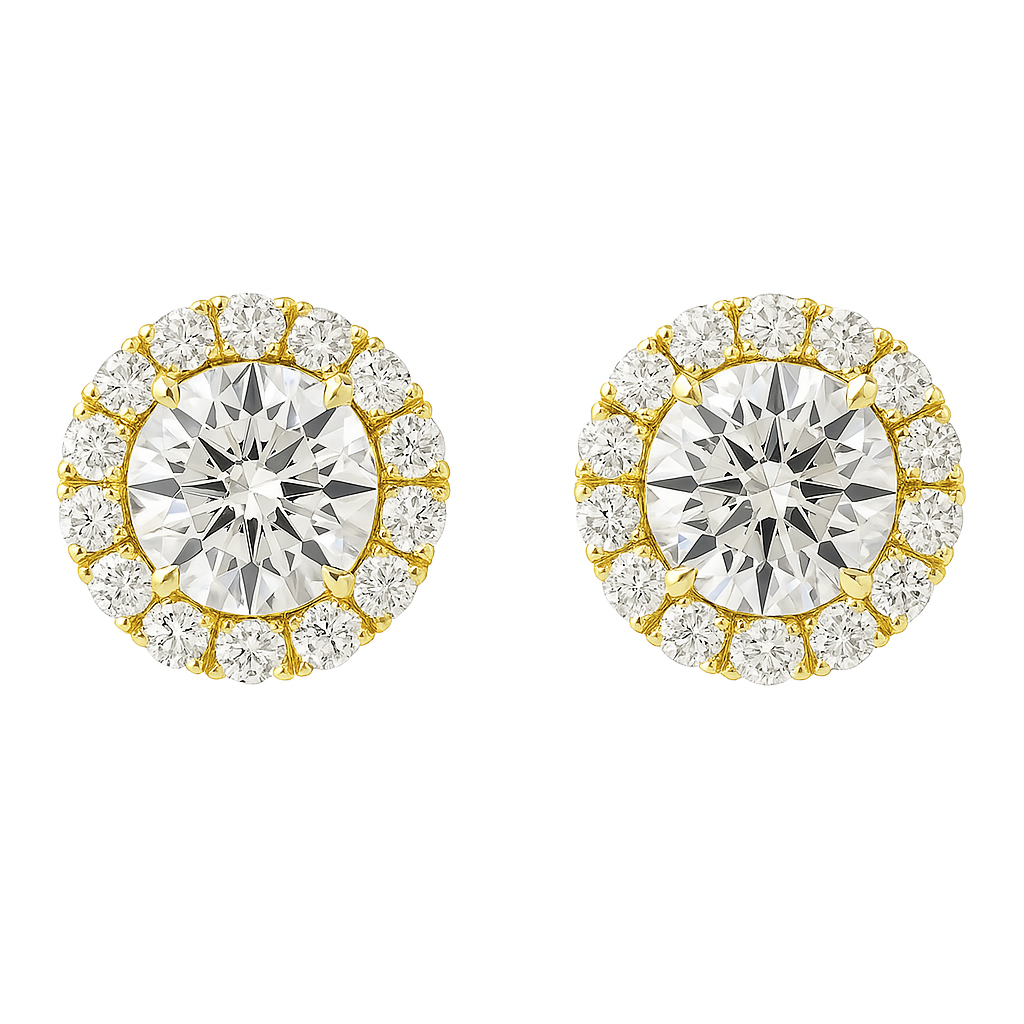 Lab-grown Halo Oorstekers 32-2.38crt.