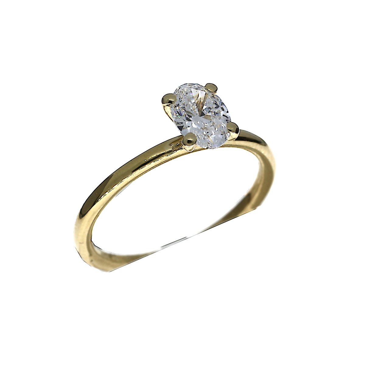 Lab-grown Ovaal Solitair Ring 0.83crt