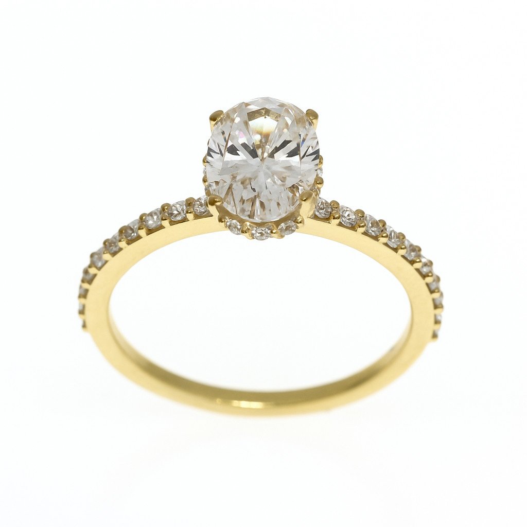 Lab-grown Ovaal Solitair Ring 1.26 crt