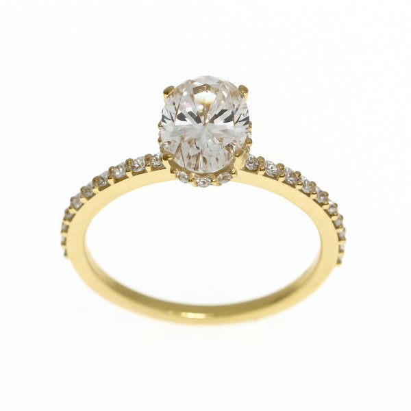 Lab-grown Ovaal Solitair Ring 1.26 crt