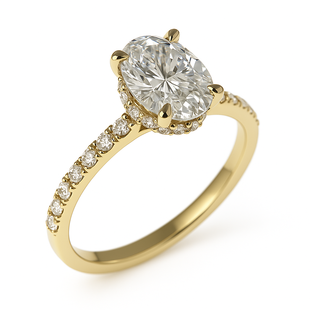 Lab-grown Ovaal Entourage ring 2.35crt