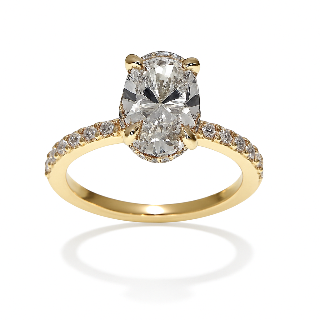 Lab-grown Ovaal Entourage ring 2.35crt