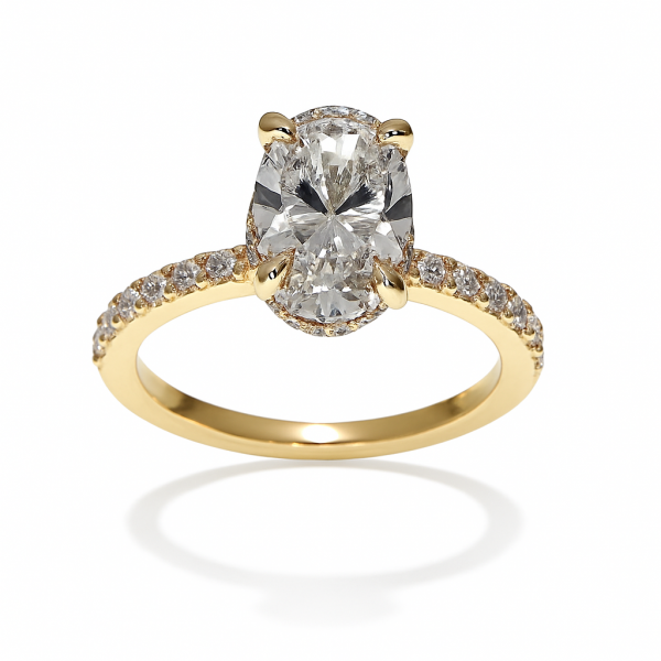 Lab-grown Ovaal Entourage ring 2.43crt