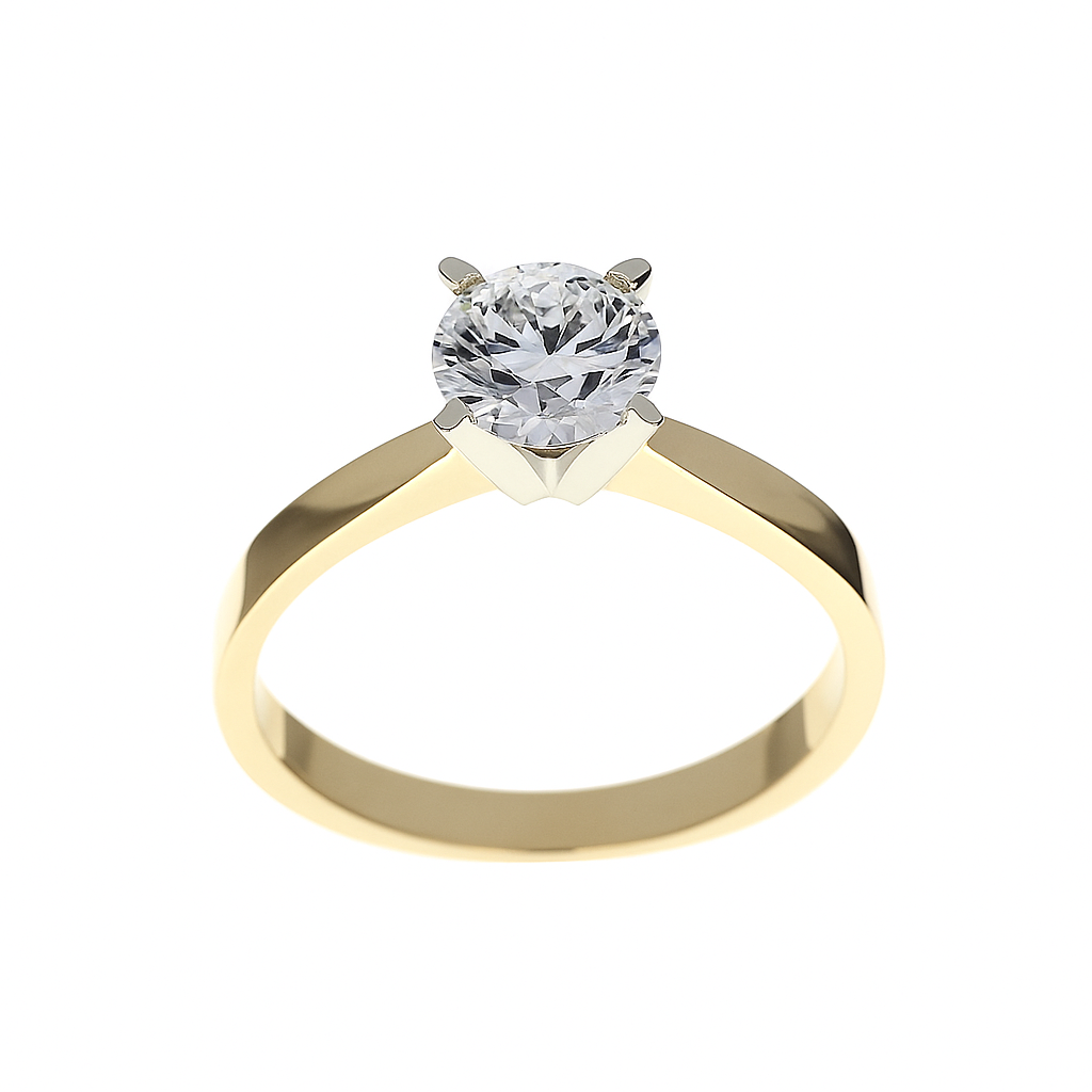 Lab-grown Solitair ring 1-1.10crt.