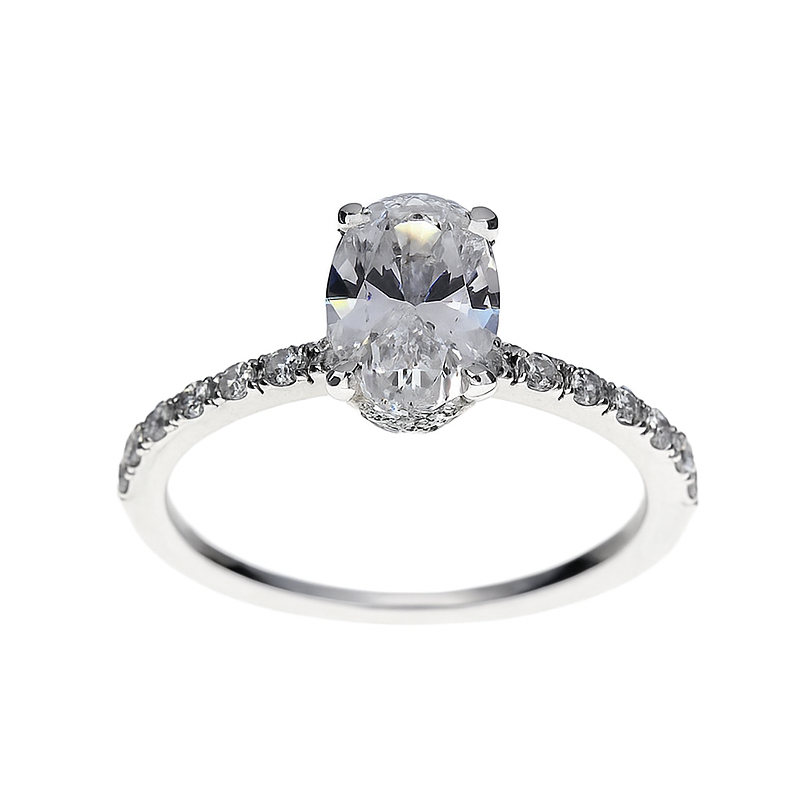 Lab-grown Ovaal Solitair Ring 1.36crt 