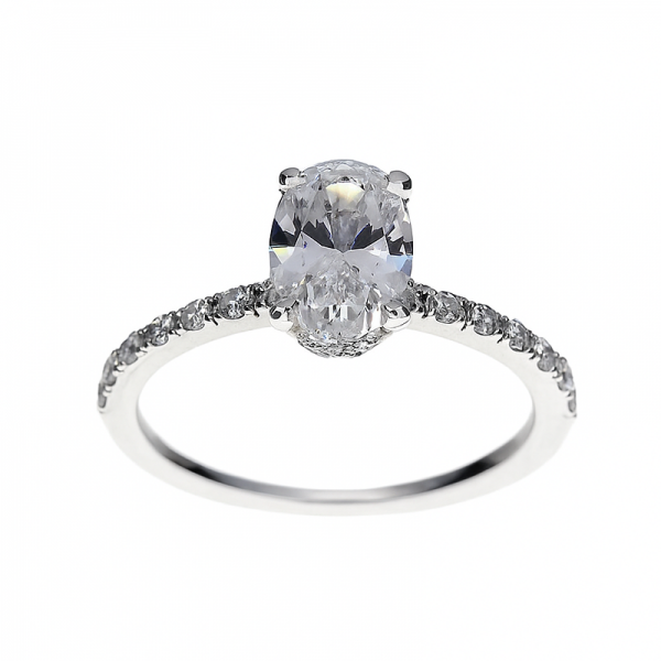 Lab-grown Ovaal Solitaire Ring 1.36crt 