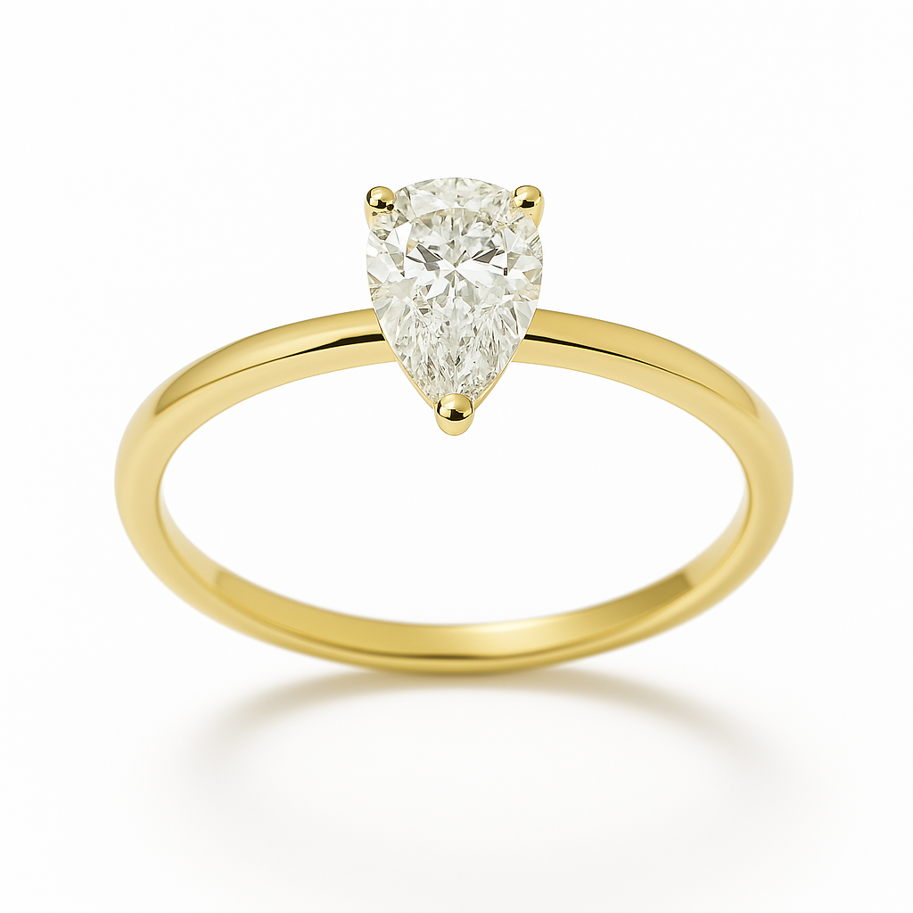 Lab-grown peer solitiar ring 1-0.70crt