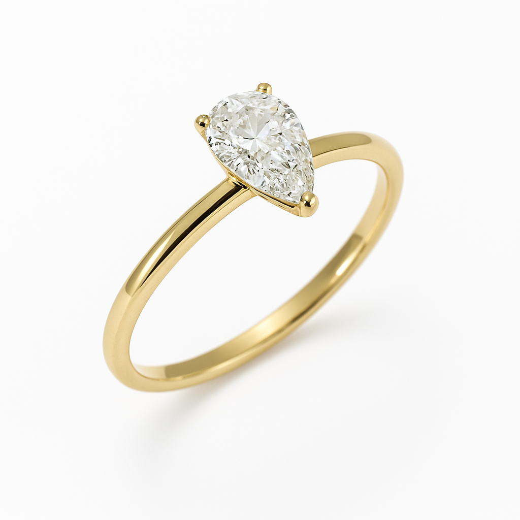 Lab-grown peer solitiar ring 1-0.70crt