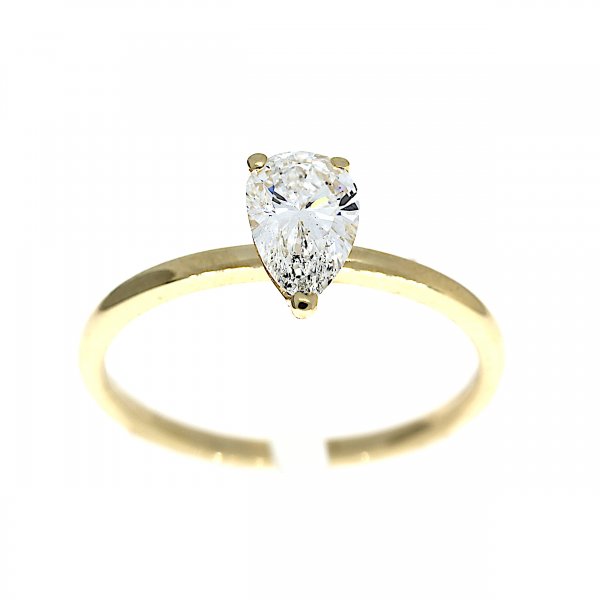 Lab-grown peer solitiar ring 1-0.70crt
