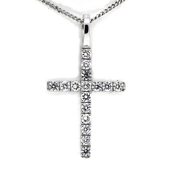 Lab-grown cross pendant 16-1.60 crt.
