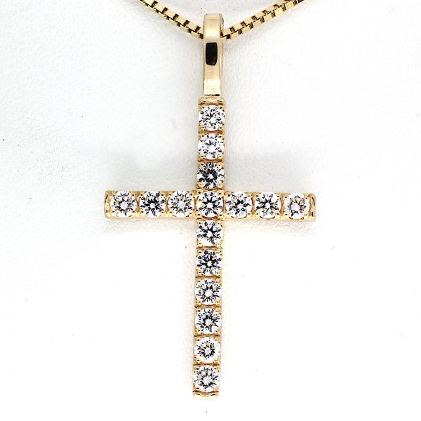 Lab-grown kruis hanger 18kt 16-1.60crt