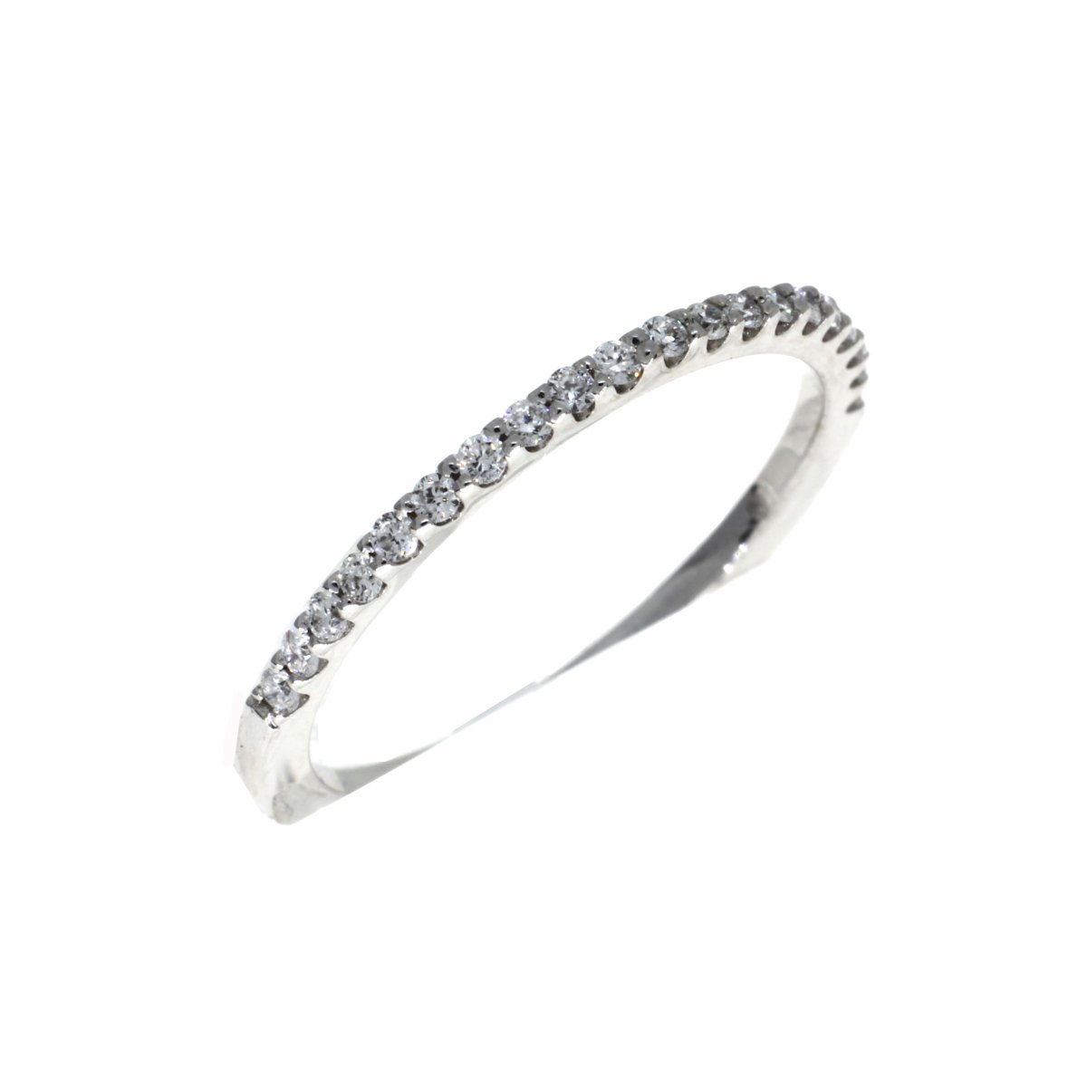 Lab-grown 1/2 eternity ring witgoud 20-0.20crt