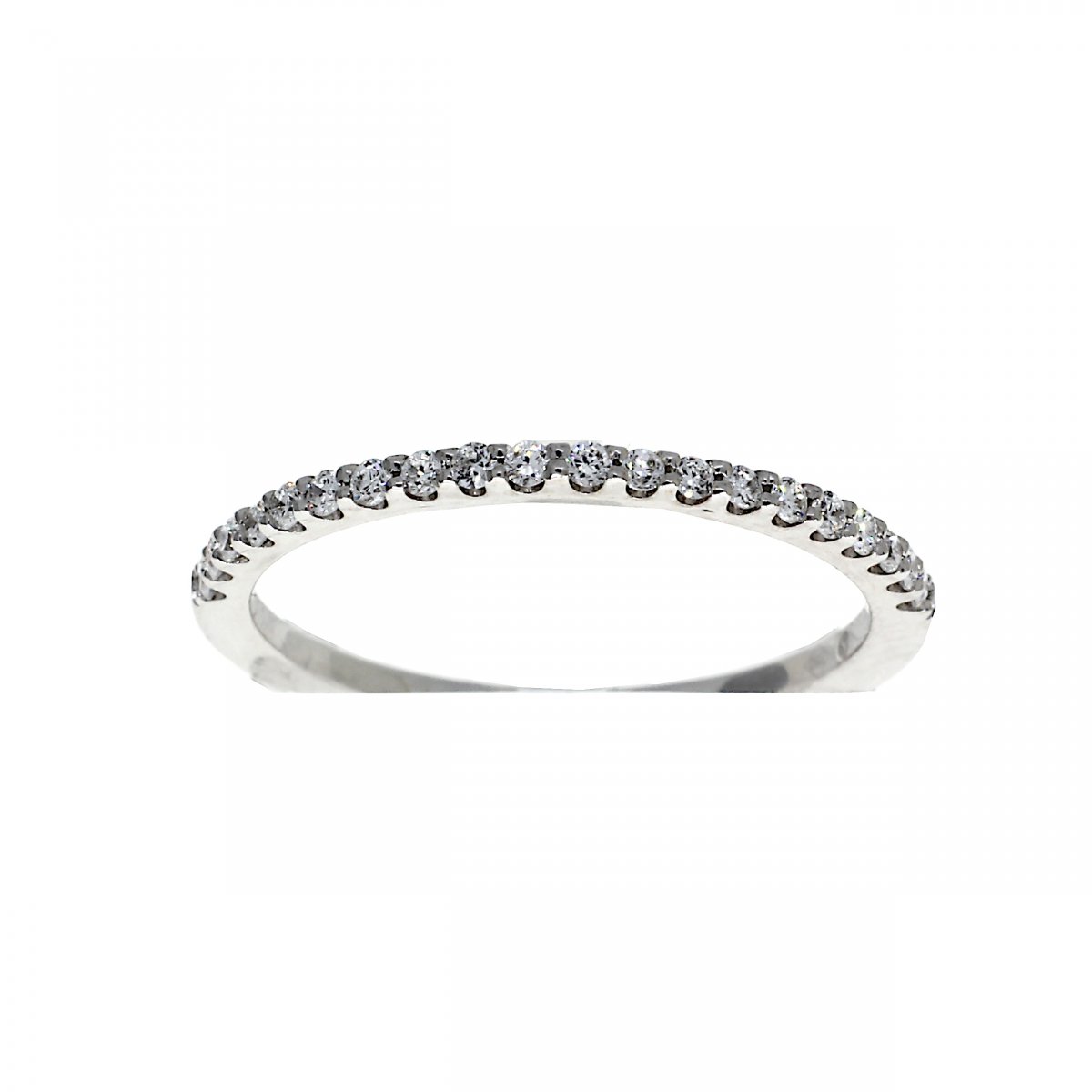 Lab-grown 1/2 eternity ring witgoud 20-0.20crt