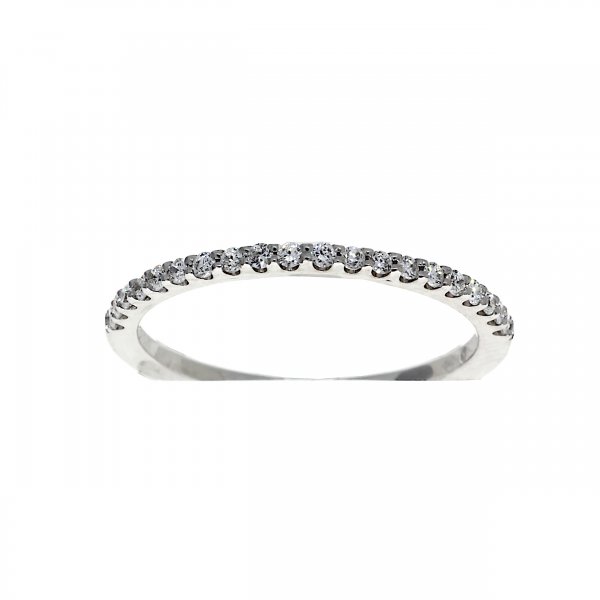 Lab-grown 1/2 eternity ring witgoud 20-0.20crt