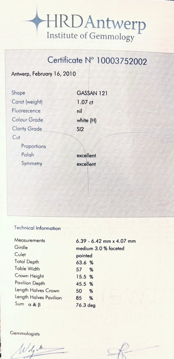 Platina Solitair ring met 1-1.07crt