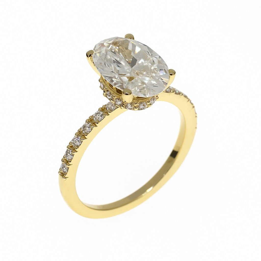 Lab-grown Ovaal Solitair ring 3.29crt