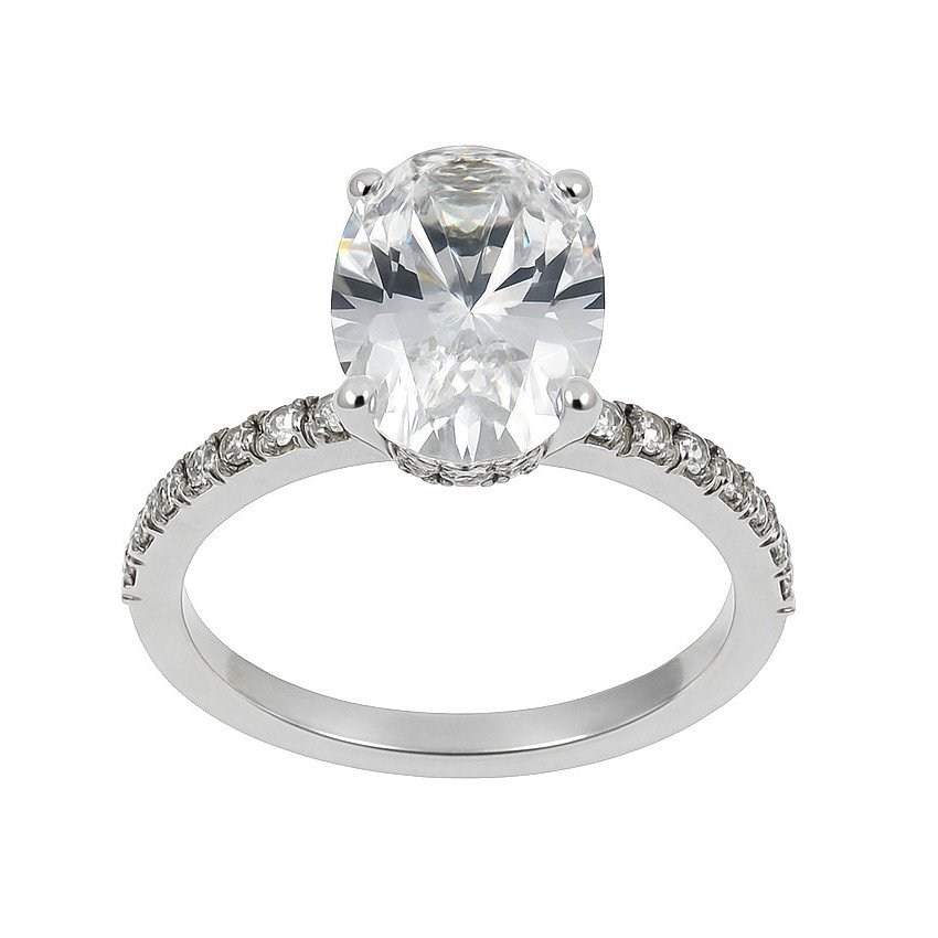 Lab-grown Ovaal Solitair ring 3.28crt