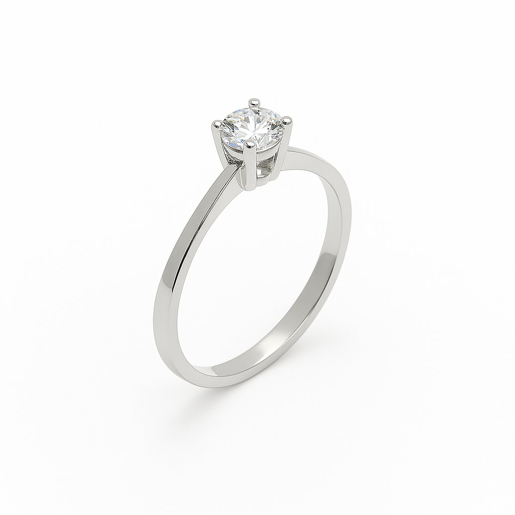 Lab-grown witgouden solitair ring 1-0.33crt