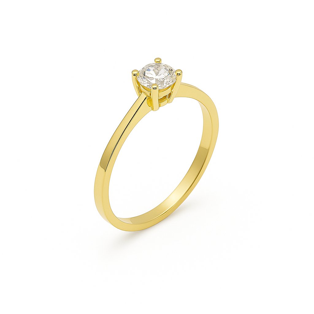Lab-grown geelgouden solitair ring 1-0.33crt