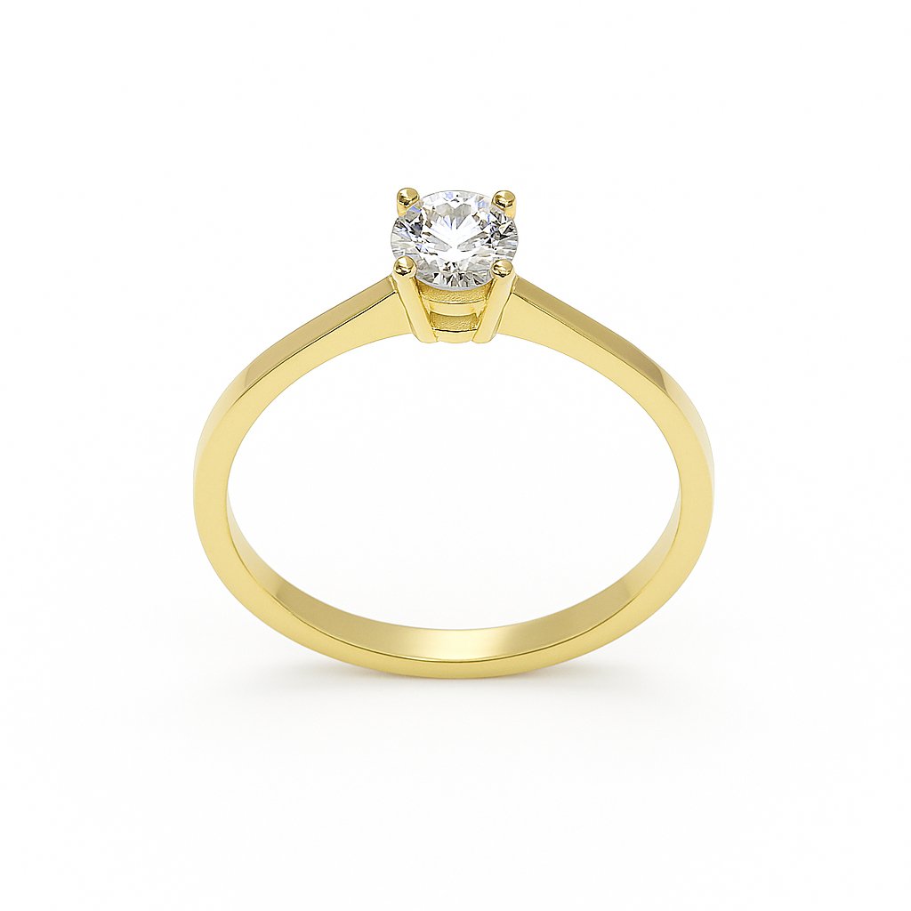 Lab-grown geelgouden solitair ring 1-0.33crt