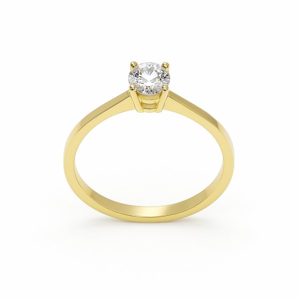 Lab-grown geelgouden solitair ring 1-0.33crt