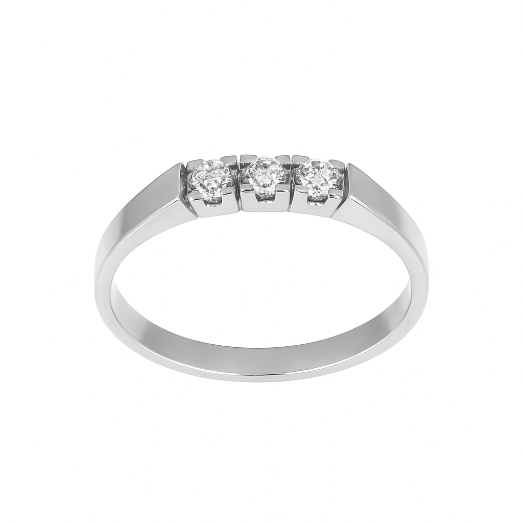 Lab-grown witgouden rijring 3-0.18crt.