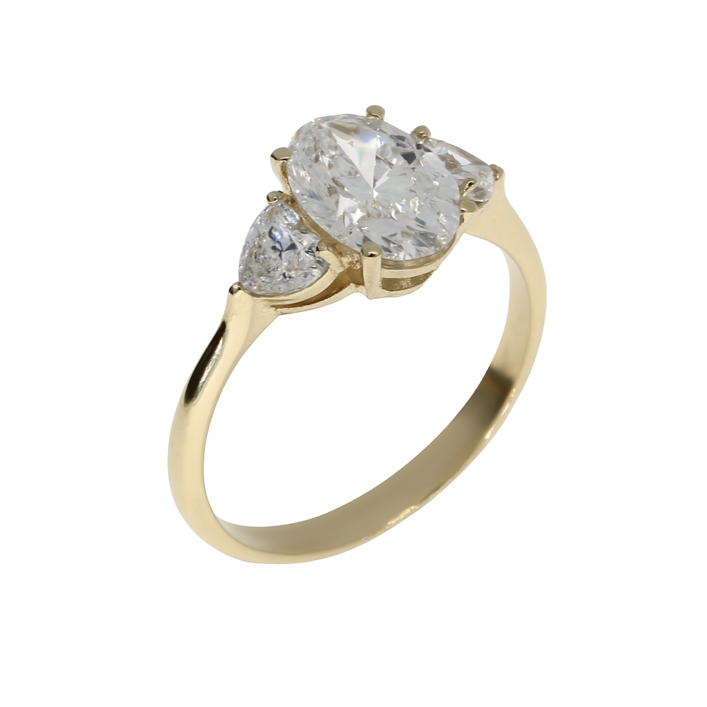 Lab-Grown Trapriviere ring met 3-2.08crt