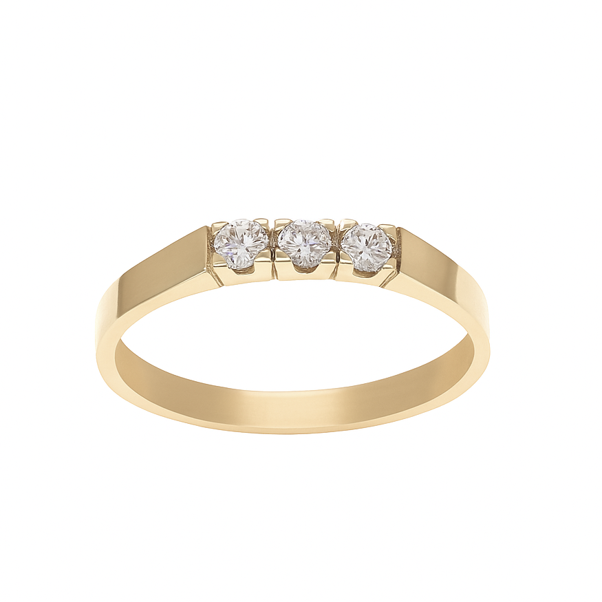 Lab-grown geelgouden rijring 3-0.18crt.