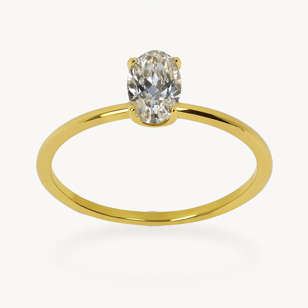 Lab-Grown Ovaal Solitair ring 0.70crt