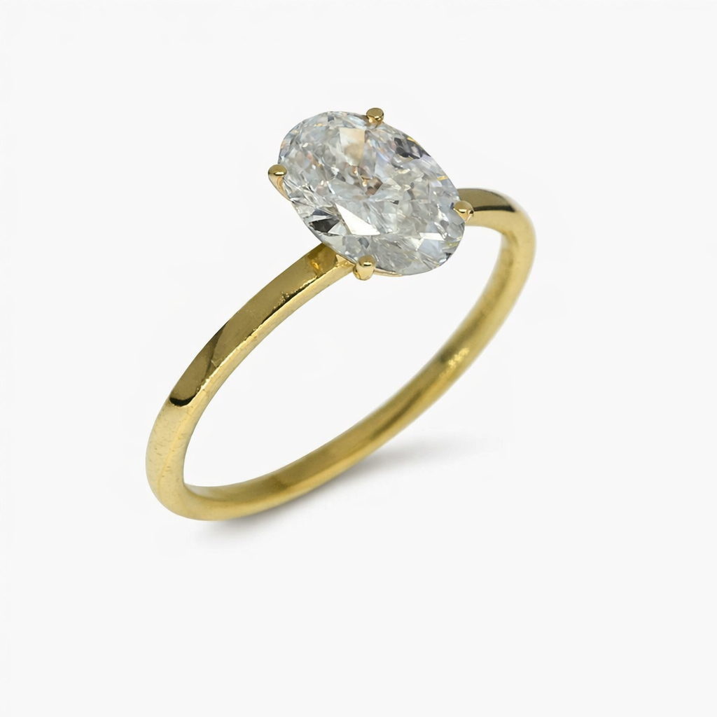 Lab-grown Ovaal Solitair ring 1.04crt