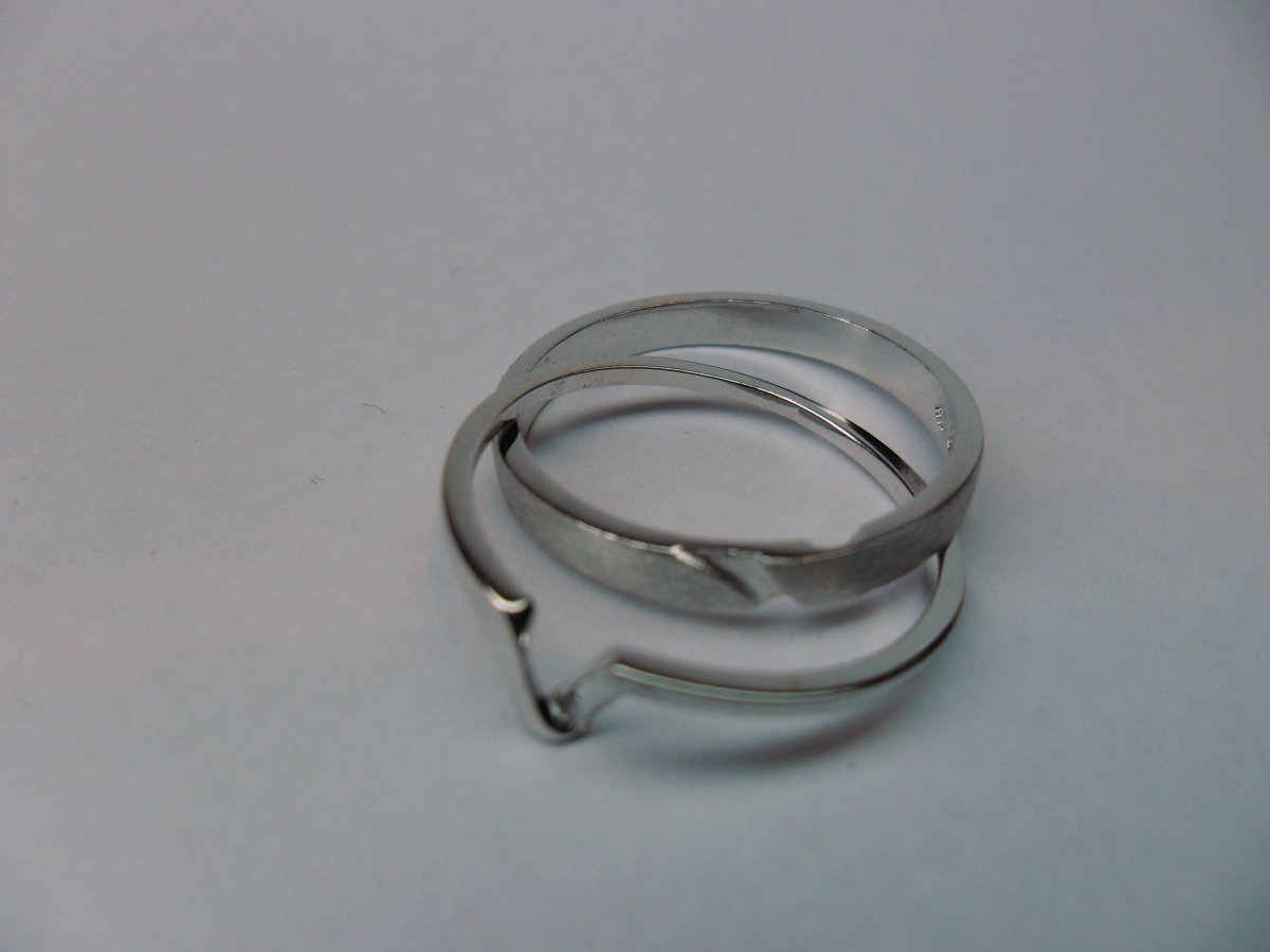 2Gether Ring Smal Witgoud Mat en Glimmend