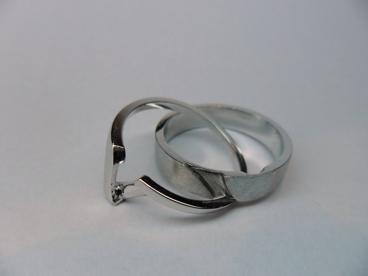 2Gether Ring Breed Witgoud Mat en Glimmend