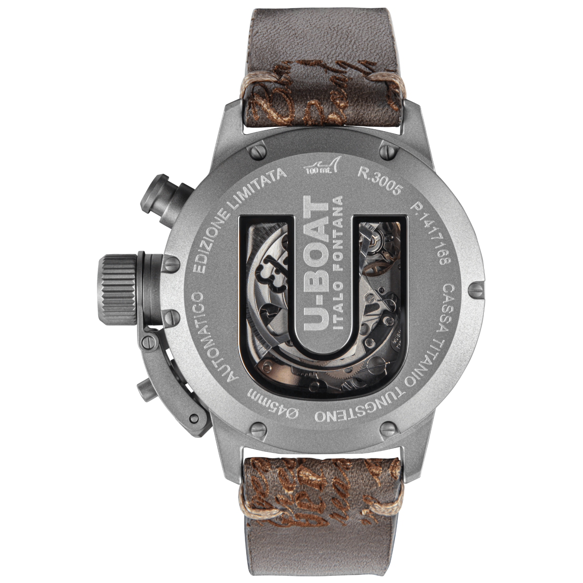 U-Boat Classico 45 Titanium Tungsten Black Right Hook 3005