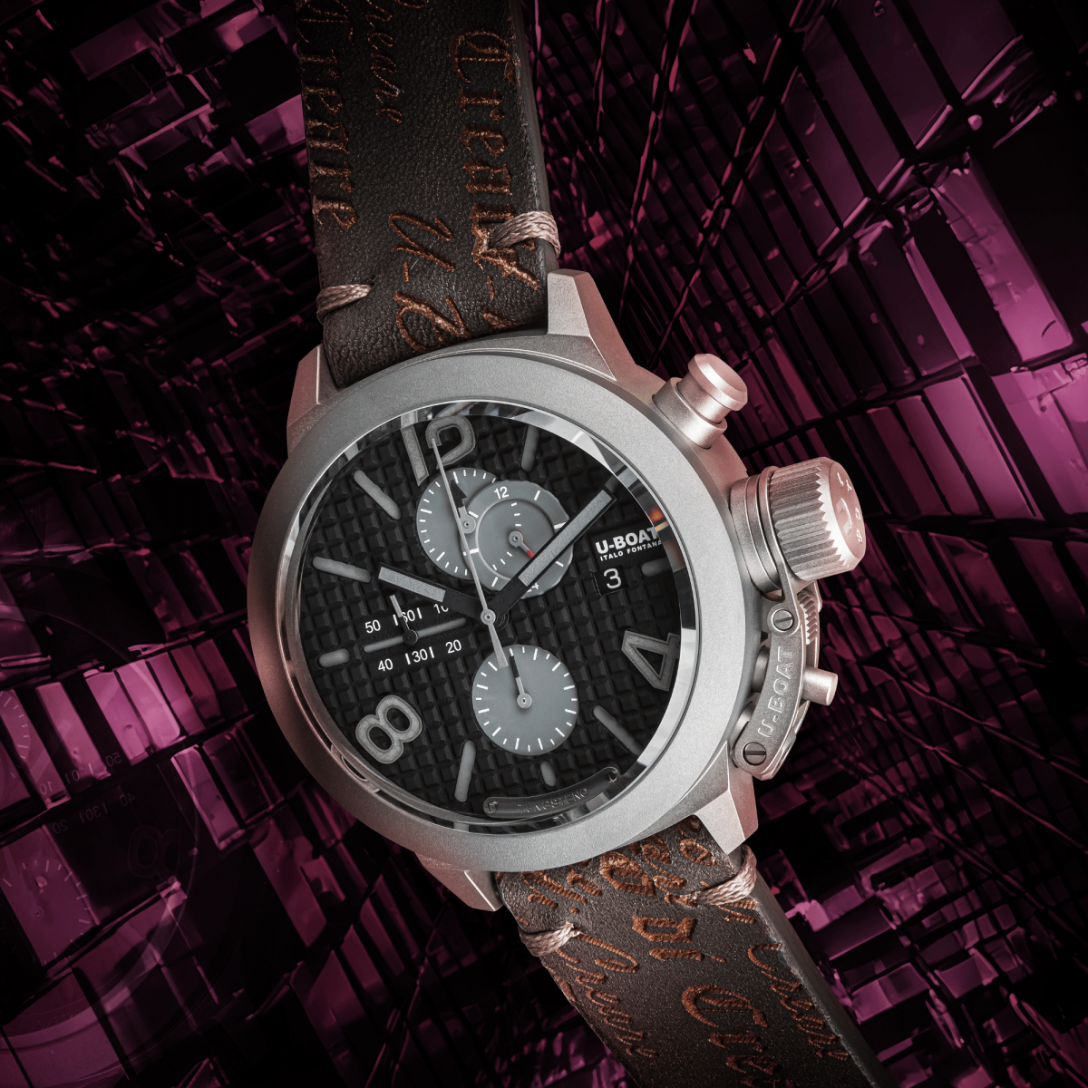 U-Boat Classico 45 Titanium Tungsten Black Right Hook 3005