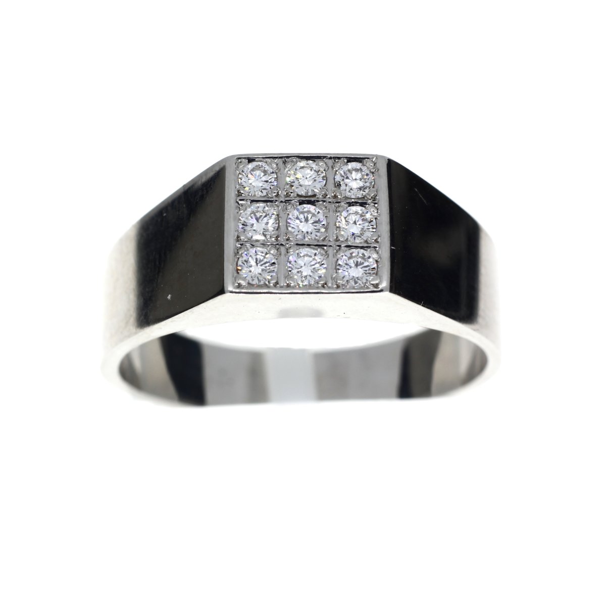 Vierkant Plaat Ring Witgoud 9st.