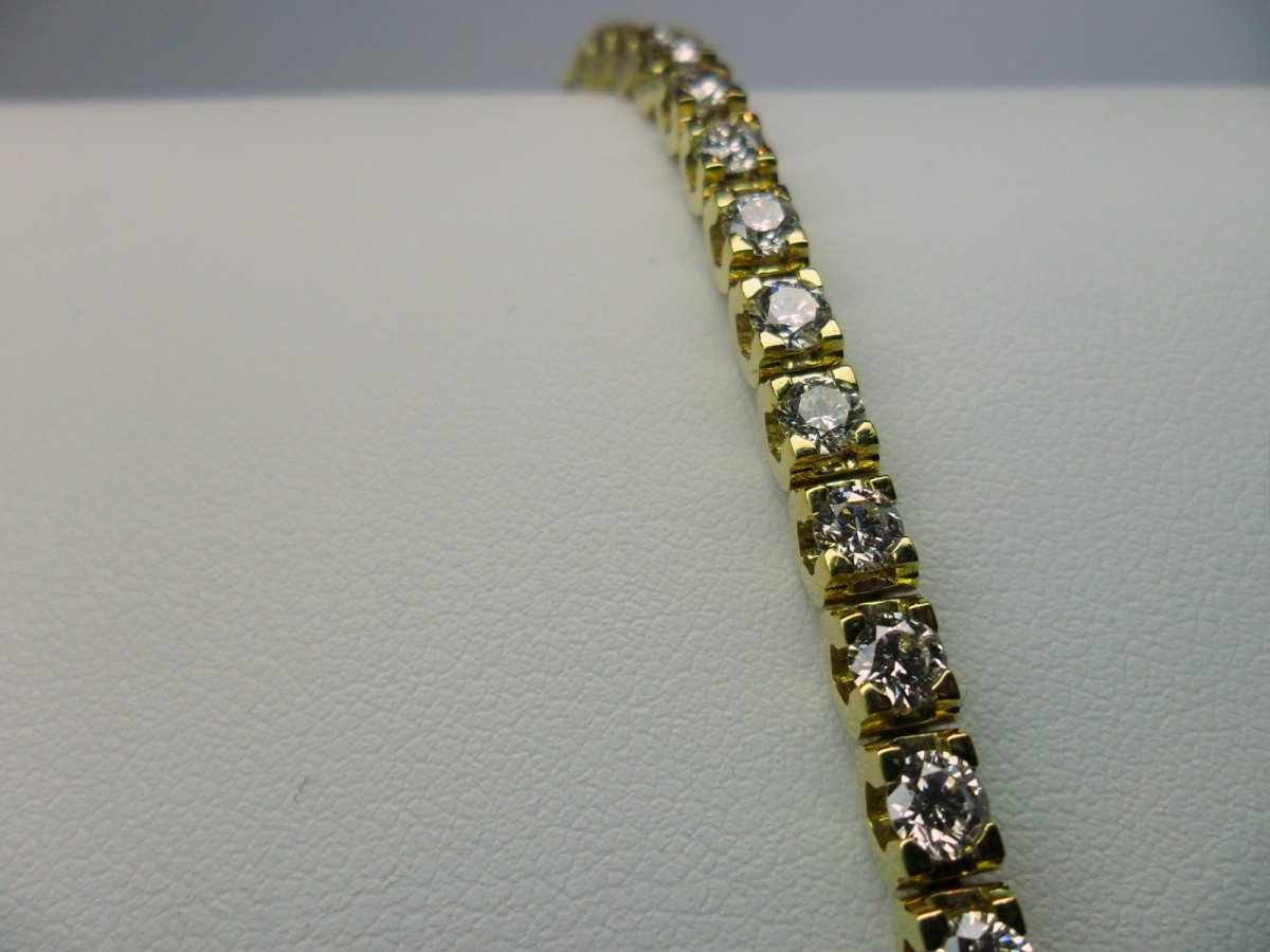 Yellow Gold Tennis Bracelet Extra Heavy