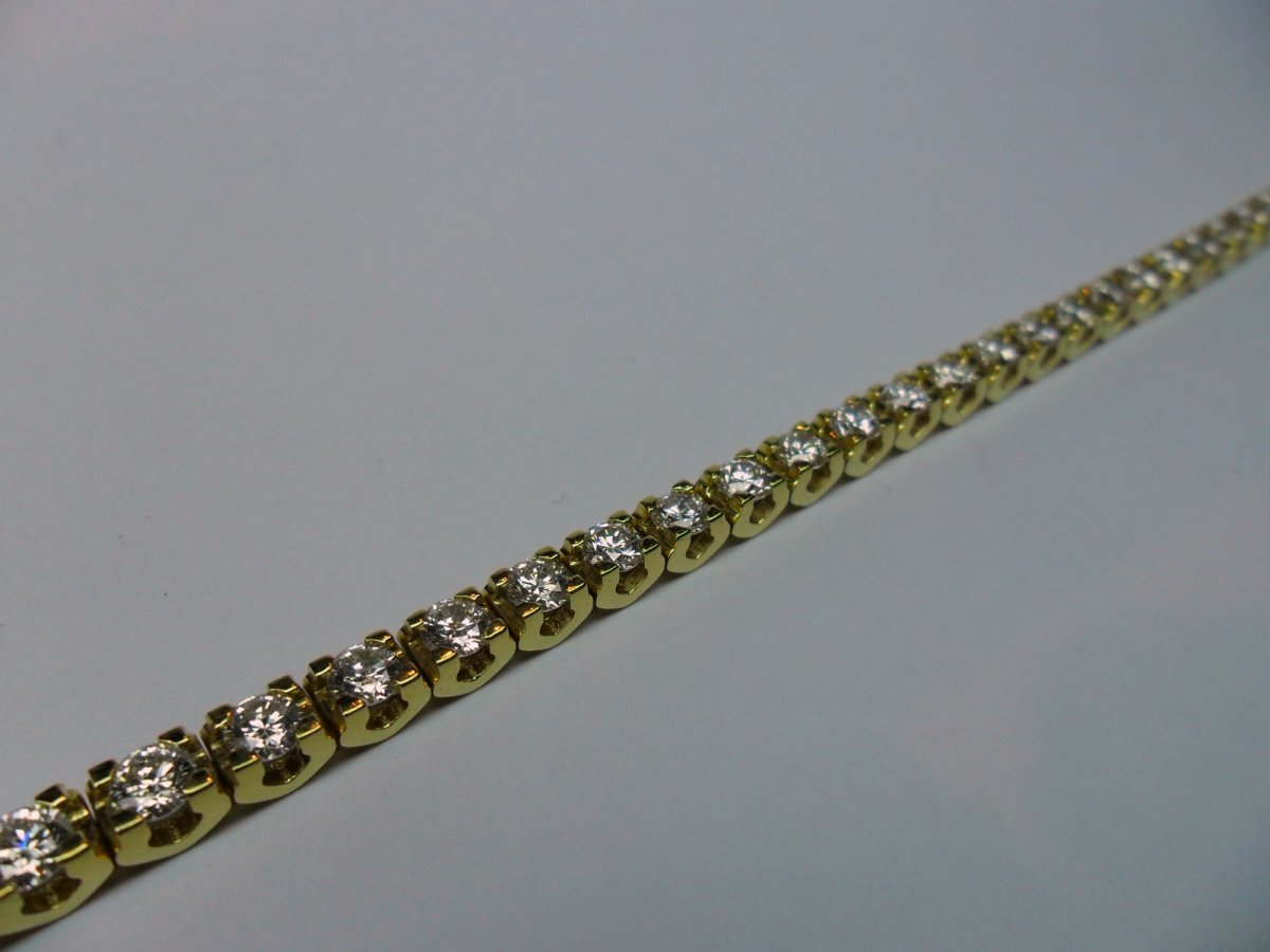 Yellow Gold Tennis Bracelet Extra Heavy
