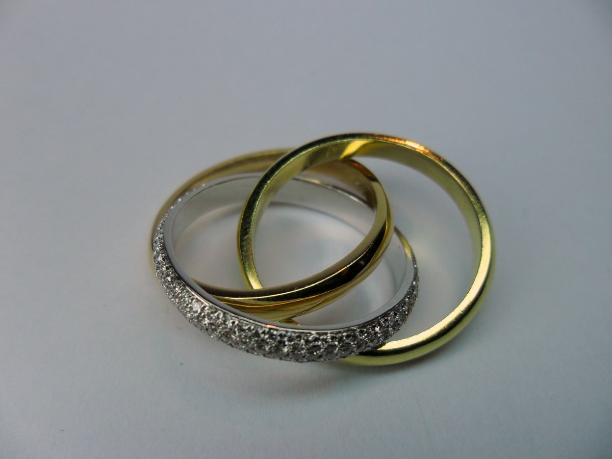 Trinity Pavé Ring Tricolor