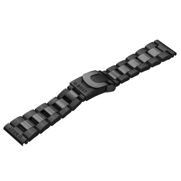 U-Boat Horlogeband Roestvrij Staal DLC 23mm Met Vouwsluiting 8350/BK