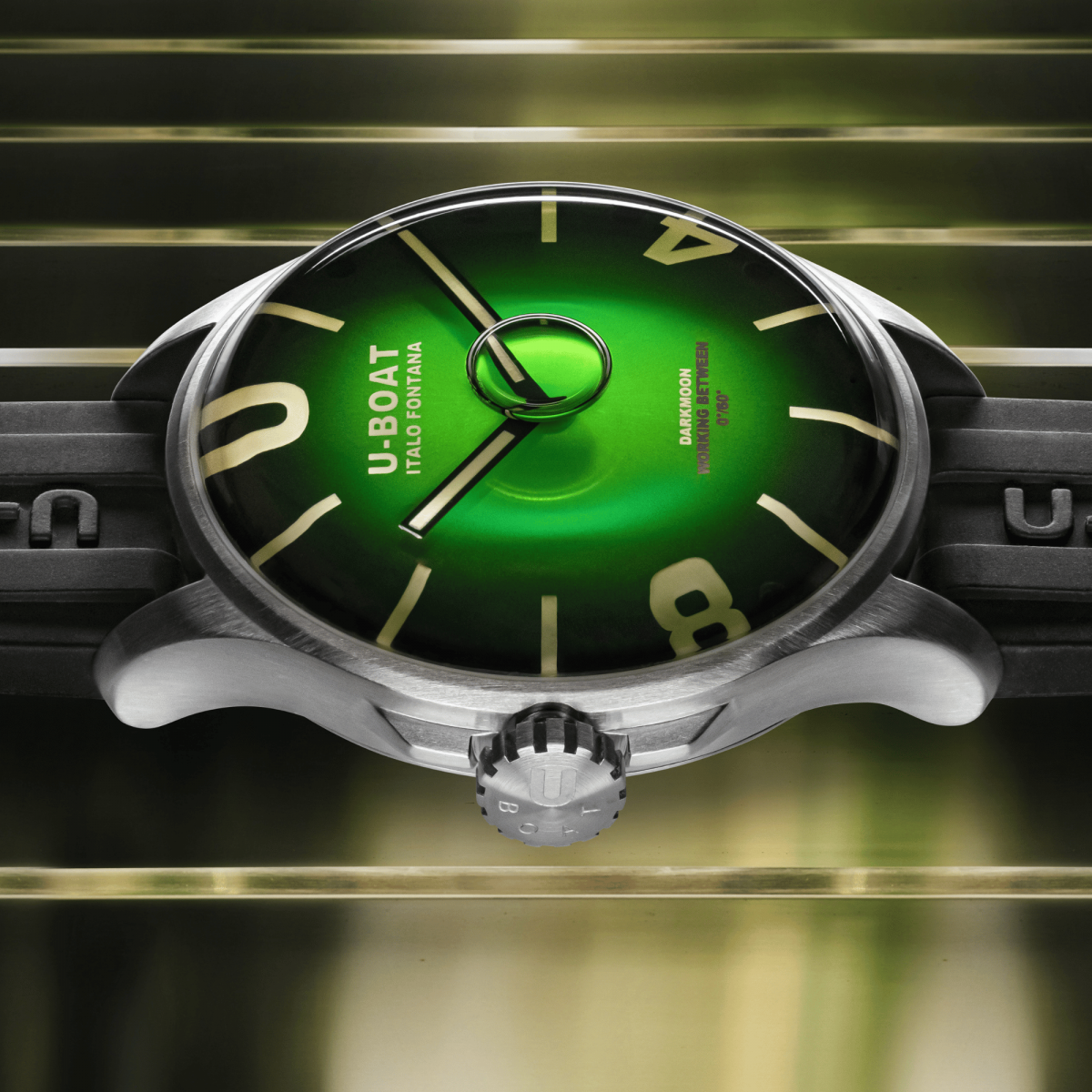 U-Boat Darkmoon Green SS Soleil Horloge 8702