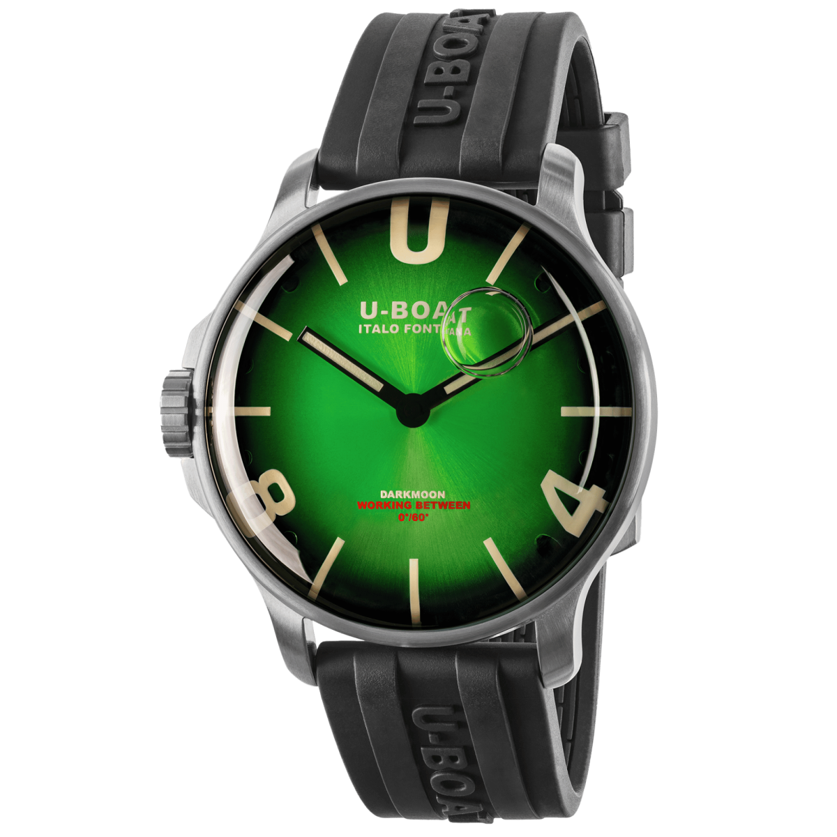 U-Boat Darkmoon Green SS Soleil Horloge 8702