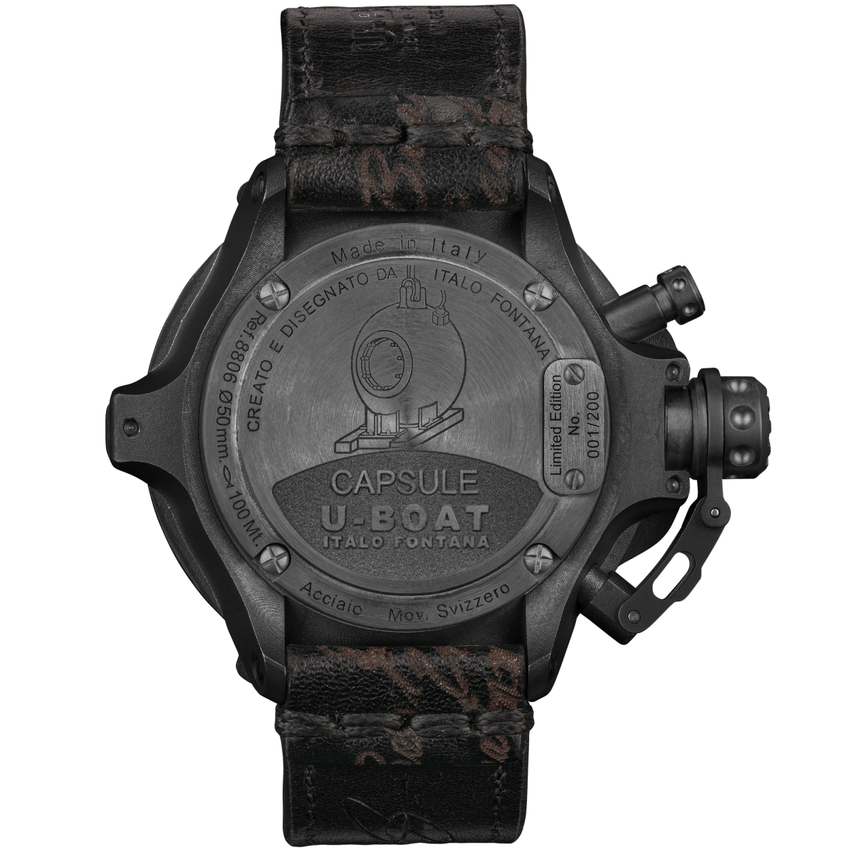 U-Boat Capsule horloge 50mm PVD BK BL 8806