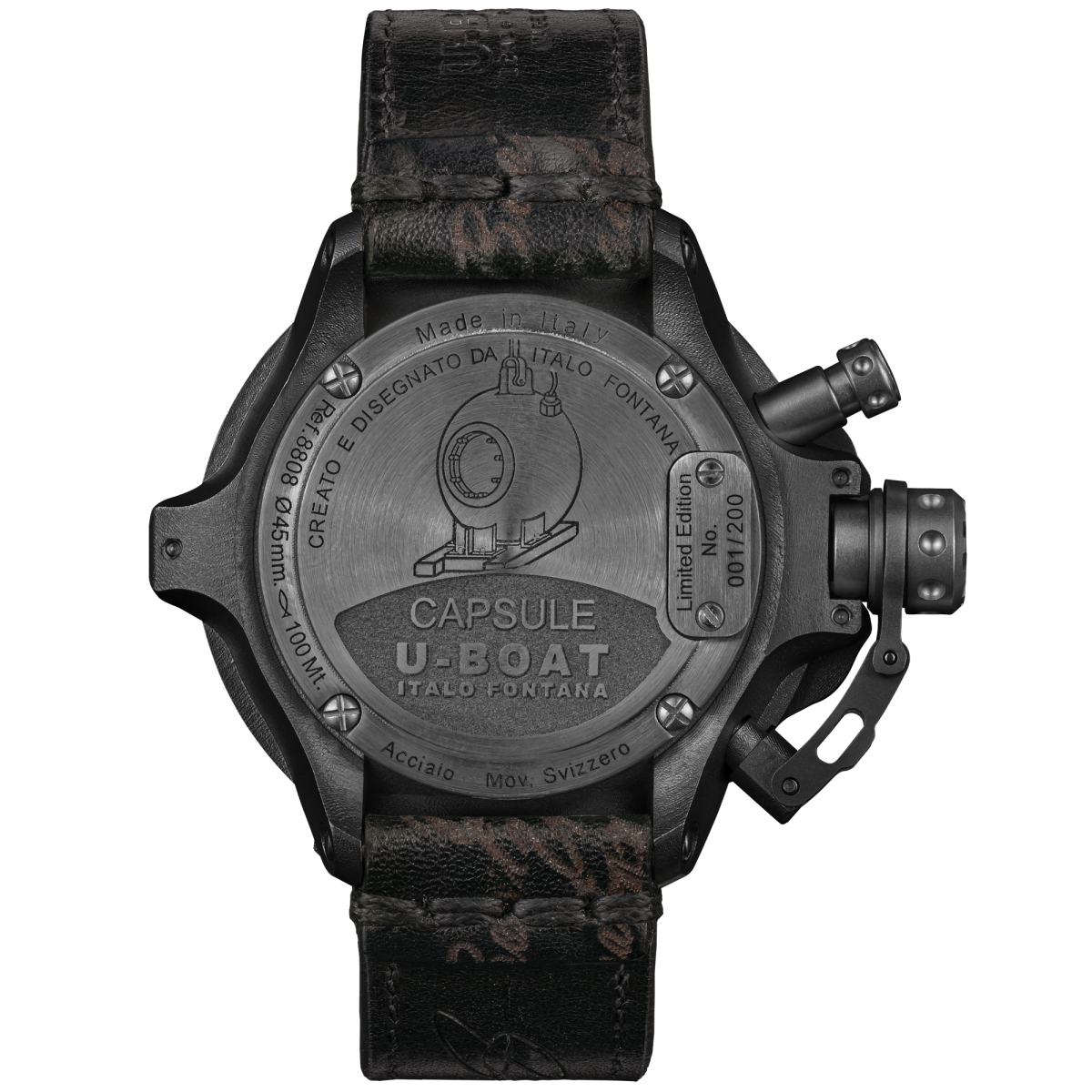 U-Boat Capsule horloge 45mm BK BL 8808