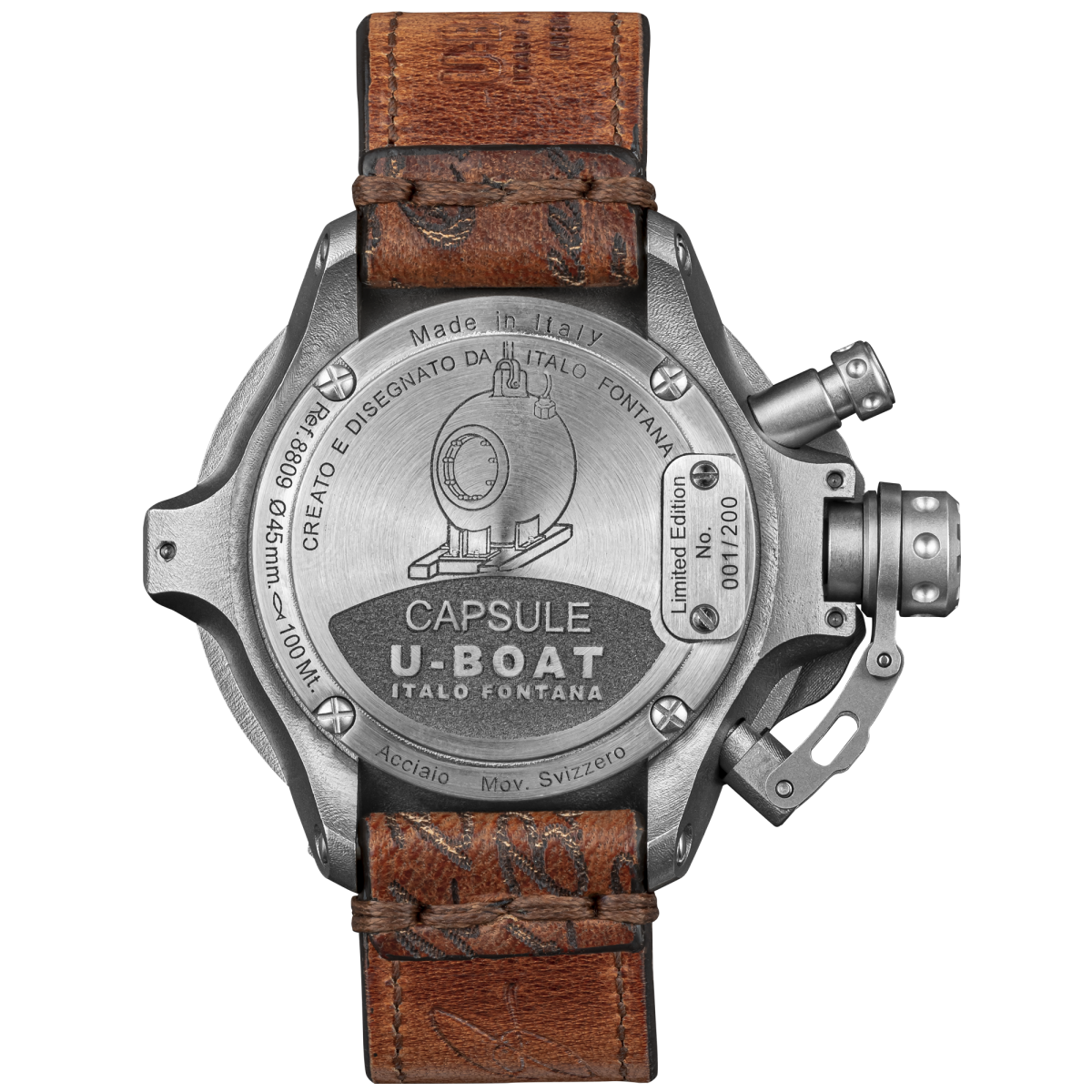 U-Boat Capsule horloge 45mm SS BK BE 8809