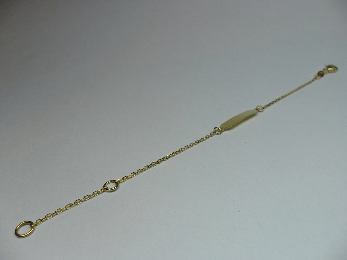 Baby Plaat Armbandje Anker Geelgoud