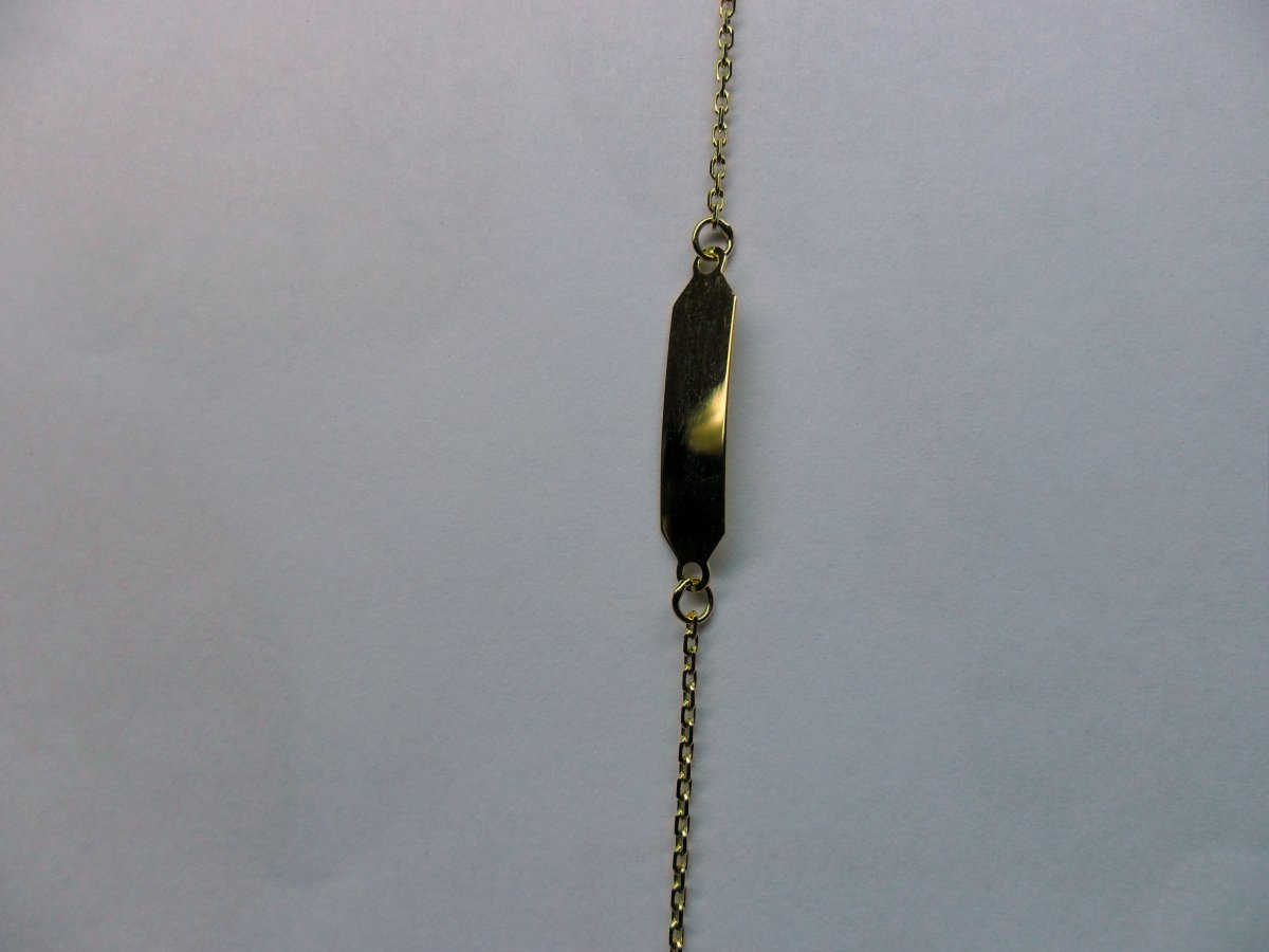 Baby Plaat Armbandje Anker Geelgoud